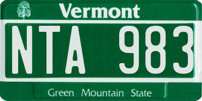 VT license plate NTA983