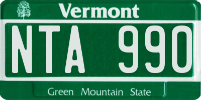 VT license plate NTA990