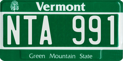 VT license plate NTA991