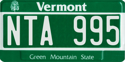 VT license plate NTA995