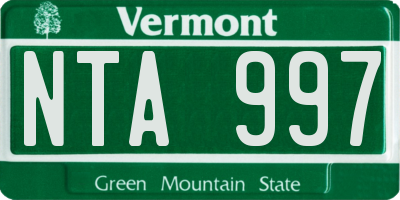 VT license plate NTA997
