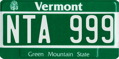 VT license plate NTA999