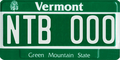 VT license plate NTB000