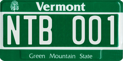VT license plate NTB001