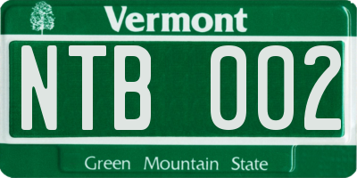 VT license plate NTB002