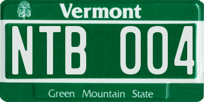 VT license plate NTB004