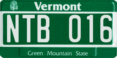 VT license plate NTB016