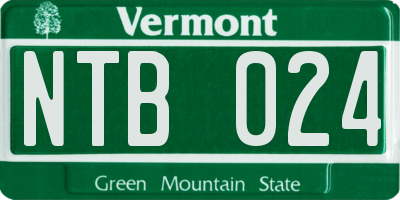 VT license plate NTB024