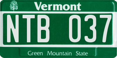 VT license plate NTB037