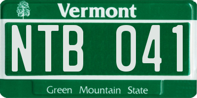 VT license plate NTB041