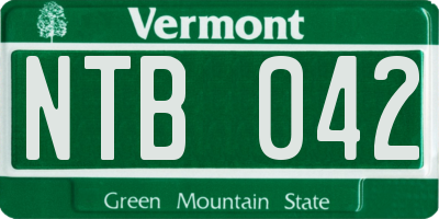 VT license plate NTB042