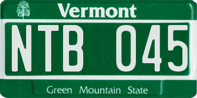 VT license plate NTB045