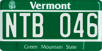 VT license plate NTB046