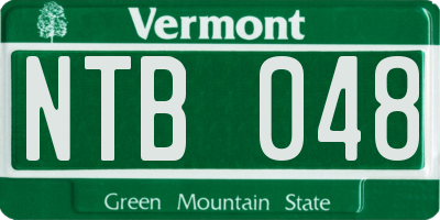 VT license plate NTB048