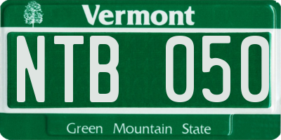 VT license plate NTB050