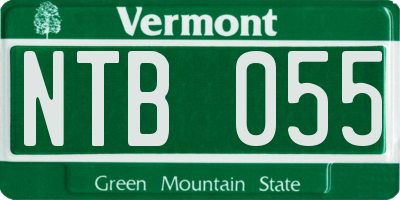 VT license plate NTB055