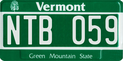 VT license plate NTB059