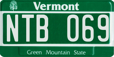 VT license plate NTB069