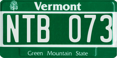 VT license plate NTB073