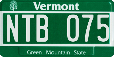 VT license plate NTB075