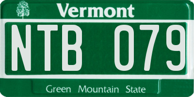 VT license plate NTB079