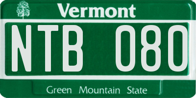 VT license plate NTB080