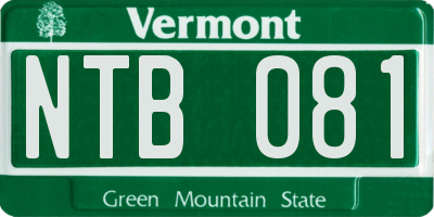 VT license plate NTB081