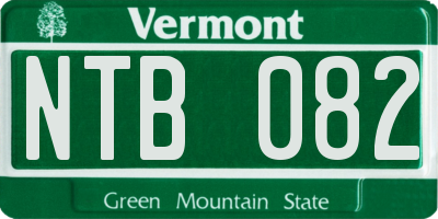 VT license plate NTB082