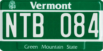 VT license plate NTB084