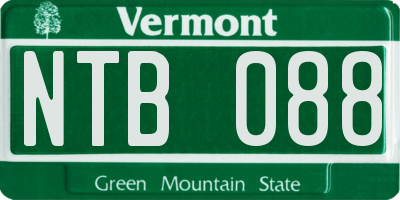 VT license plate NTB088