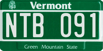 VT license plate NTB091