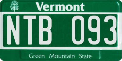 VT license plate NTB093