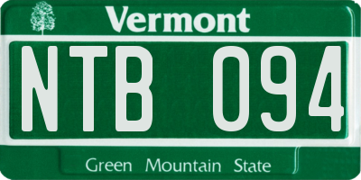 VT license plate NTB094