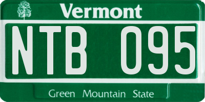 VT license plate NTB095