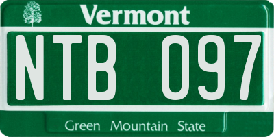 VT license plate NTB097