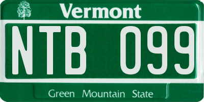 VT license plate NTB099