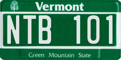 VT license plate NTB101