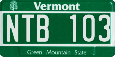 VT license plate NTB103