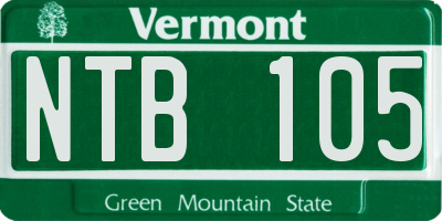 VT license plate NTB105