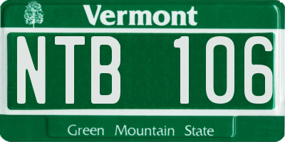VT license plate NTB106