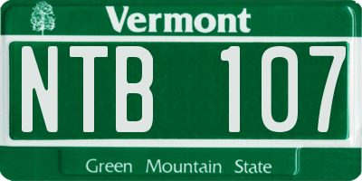 VT license plate NTB107