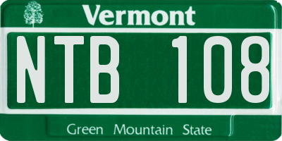VT license plate NTB108