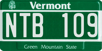 VT license plate NTB109