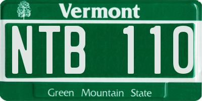 VT license plate NTB110
