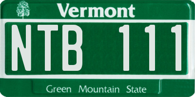 VT license plate NTB111
