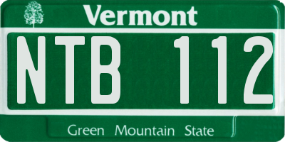 VT license plate NTB112