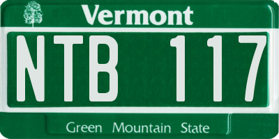 VT license plate NTB117