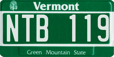VT license plate NTB119