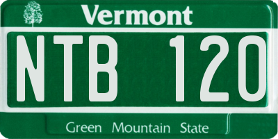 VT license plate NTB120