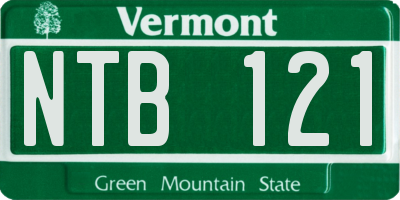 VT license plate NTB121